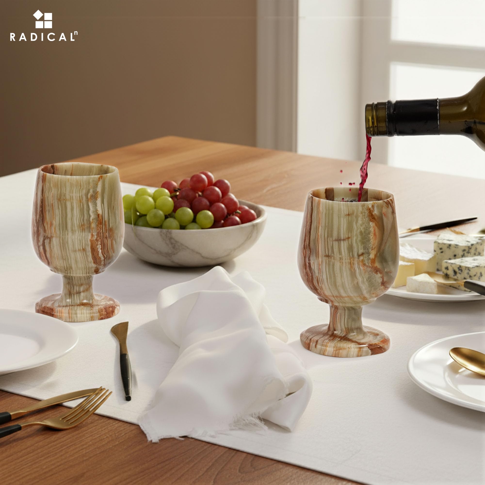 大理石　ワイングラス Amazon | Radicaln 大理石ワイングラス 2個セット ハンドメイド